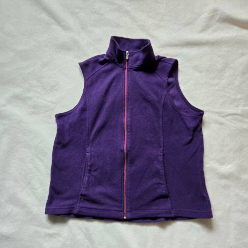 Lands' End Women’s Fleece Vest Blackberry Polartec, Size XL, deep purple
